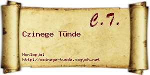 Czinege Tünde névjegykártya
