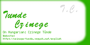 tunde czinege business card